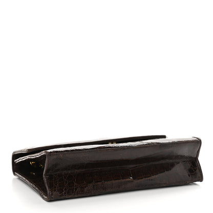 Chanel Alligator Small Single Flap Dark Brown 3 of 14