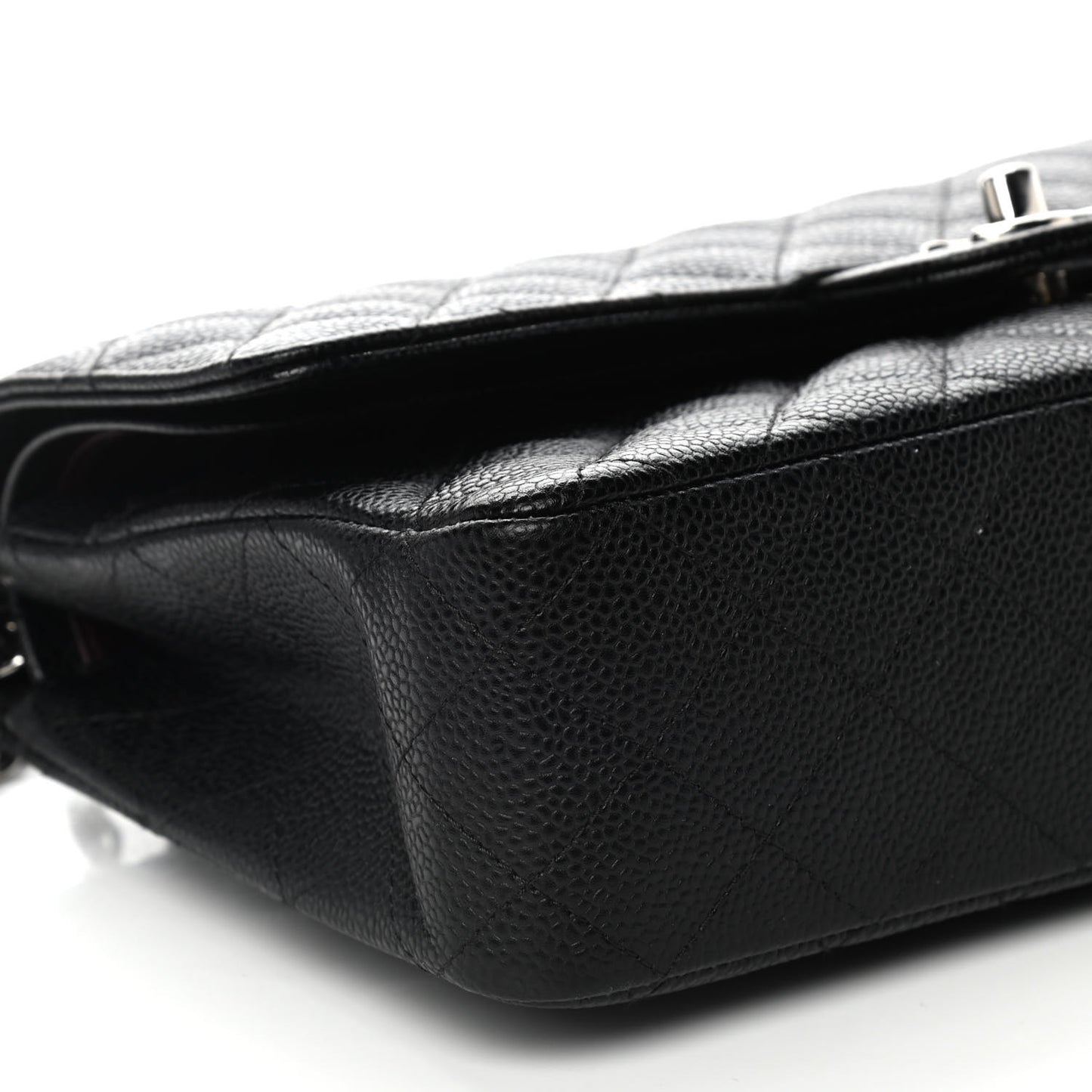 Caviar Quilted Medium Double Flap Black