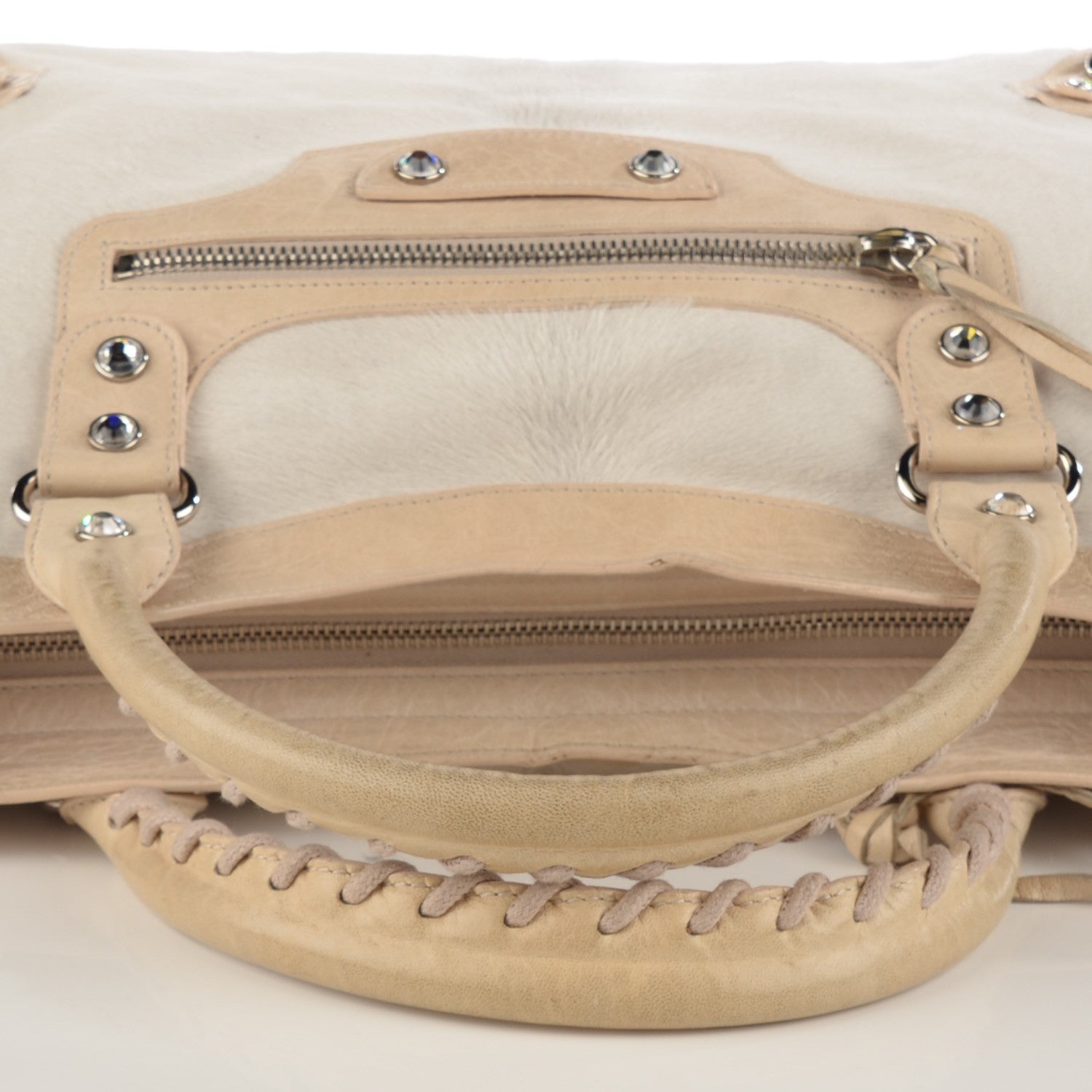 Balenciaga Pony Hair Swarovski Crystal City Bianco 13 of 14