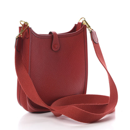 Hermes Taurillon Clemence Evelyne TPM Rouge Casaque 3 of 11