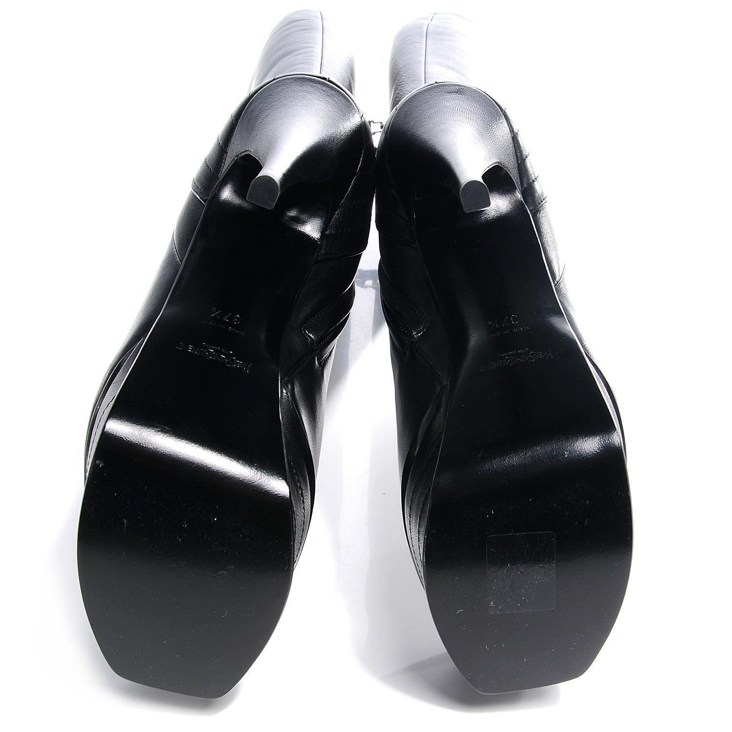 Saint Laurent Nappa Tribute 105 Platform Knee High Boots 37.5 Black 4 of 5