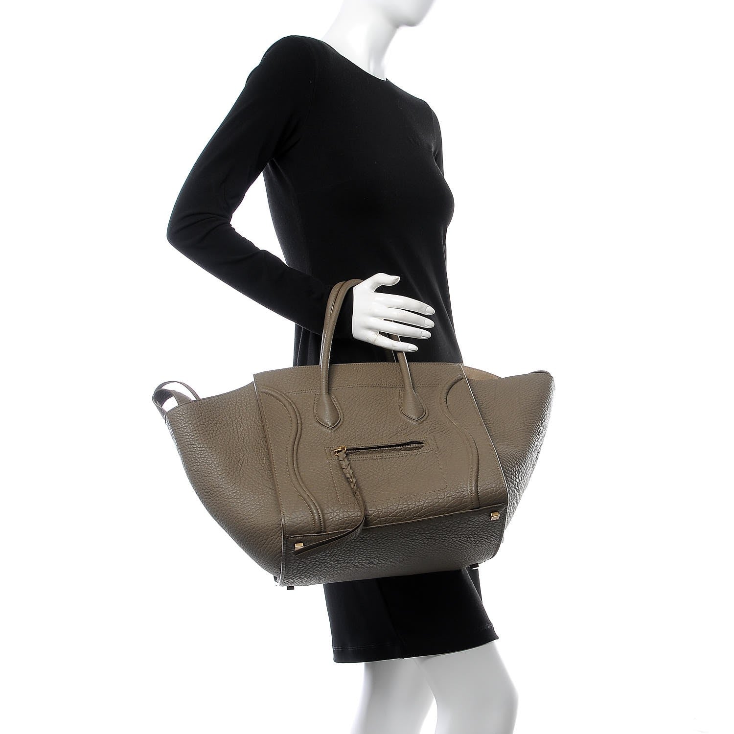 Celine Bullhide Medium Phantom Luggage Taupe 2 of 9