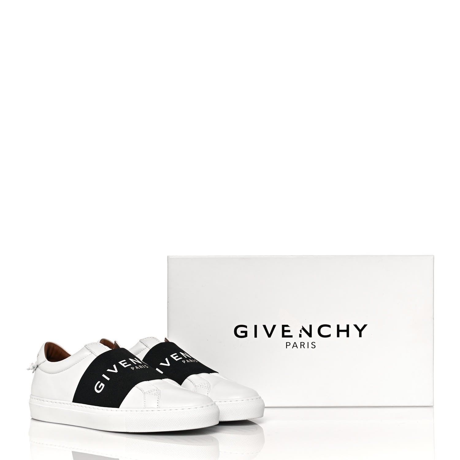 Givenchy Calfskin Band Logo Womens Urban Street Sneakers 38.5 White Black 10 of 10