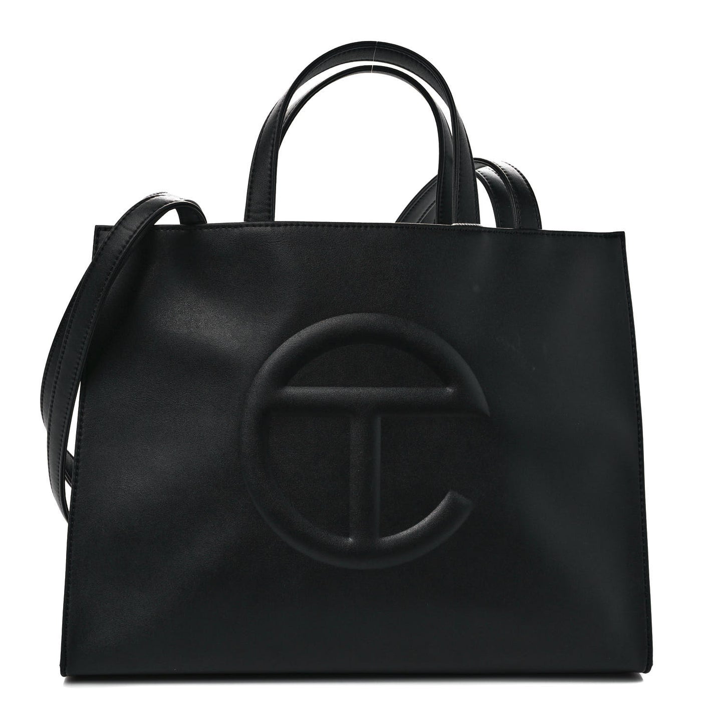 Vegan Leather Medium Shopping Bag Black