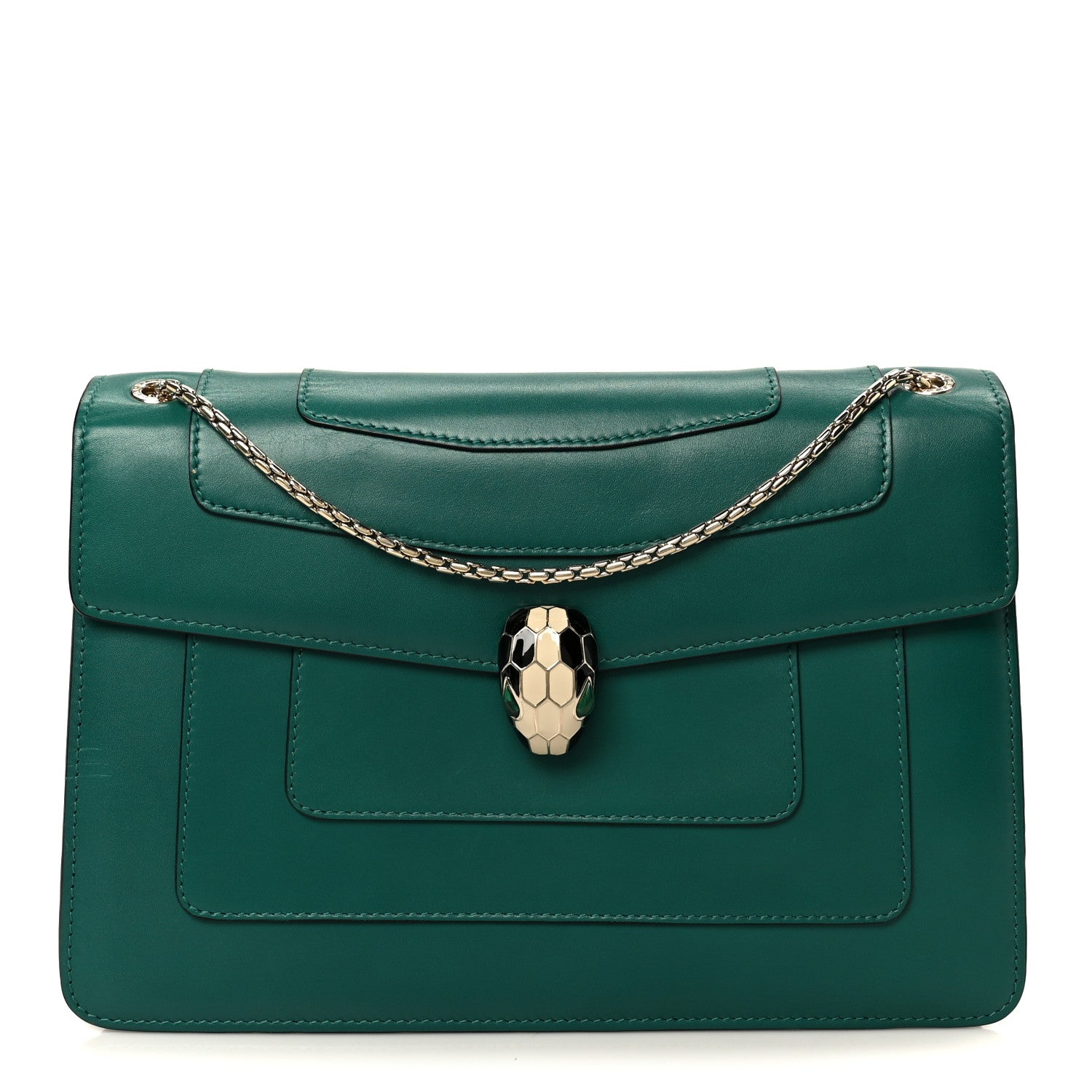 Bulgari Calfskin Serpenti Forever Shoulder Bag Emerald Green 1 of 12