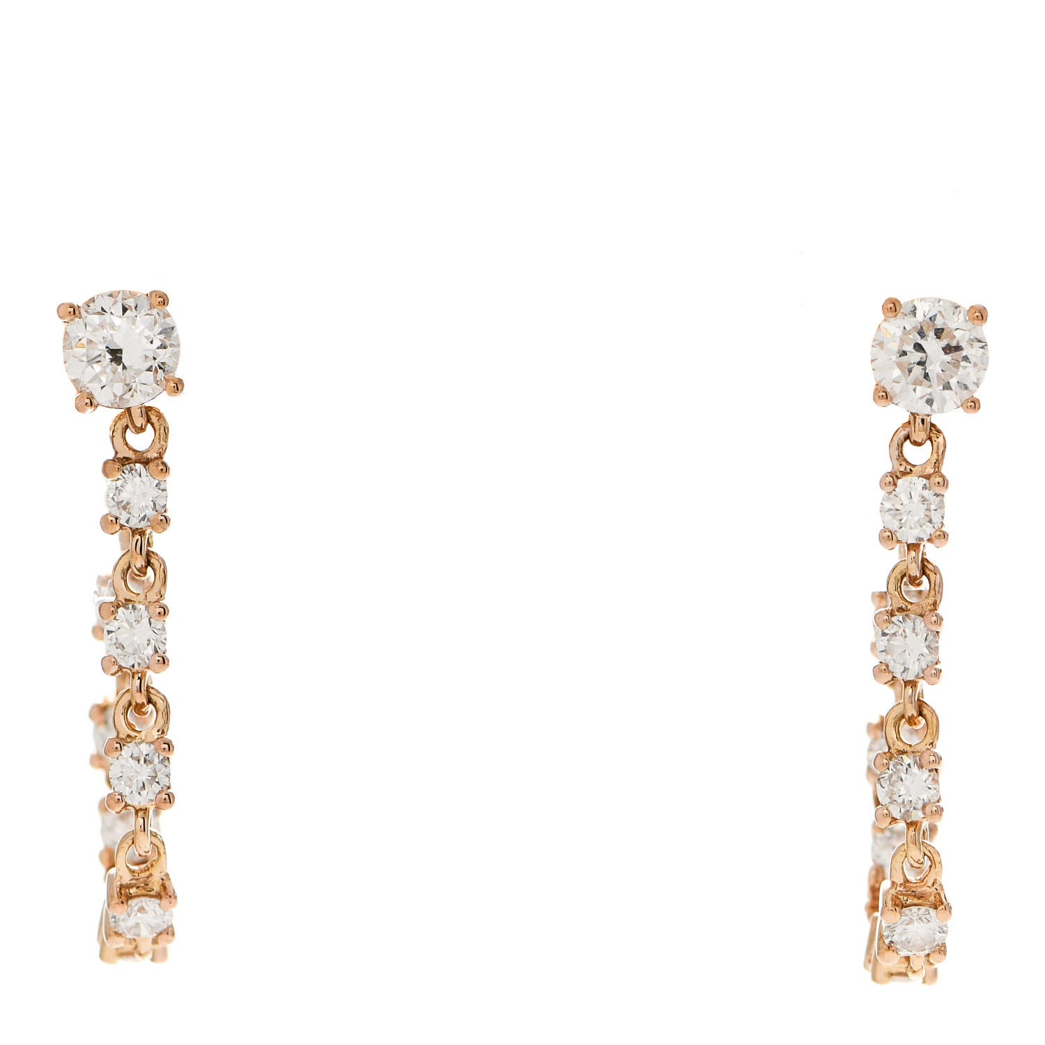 Anita Ko 18K Rose Gold Diamond Loop Earrings 1 of 4
