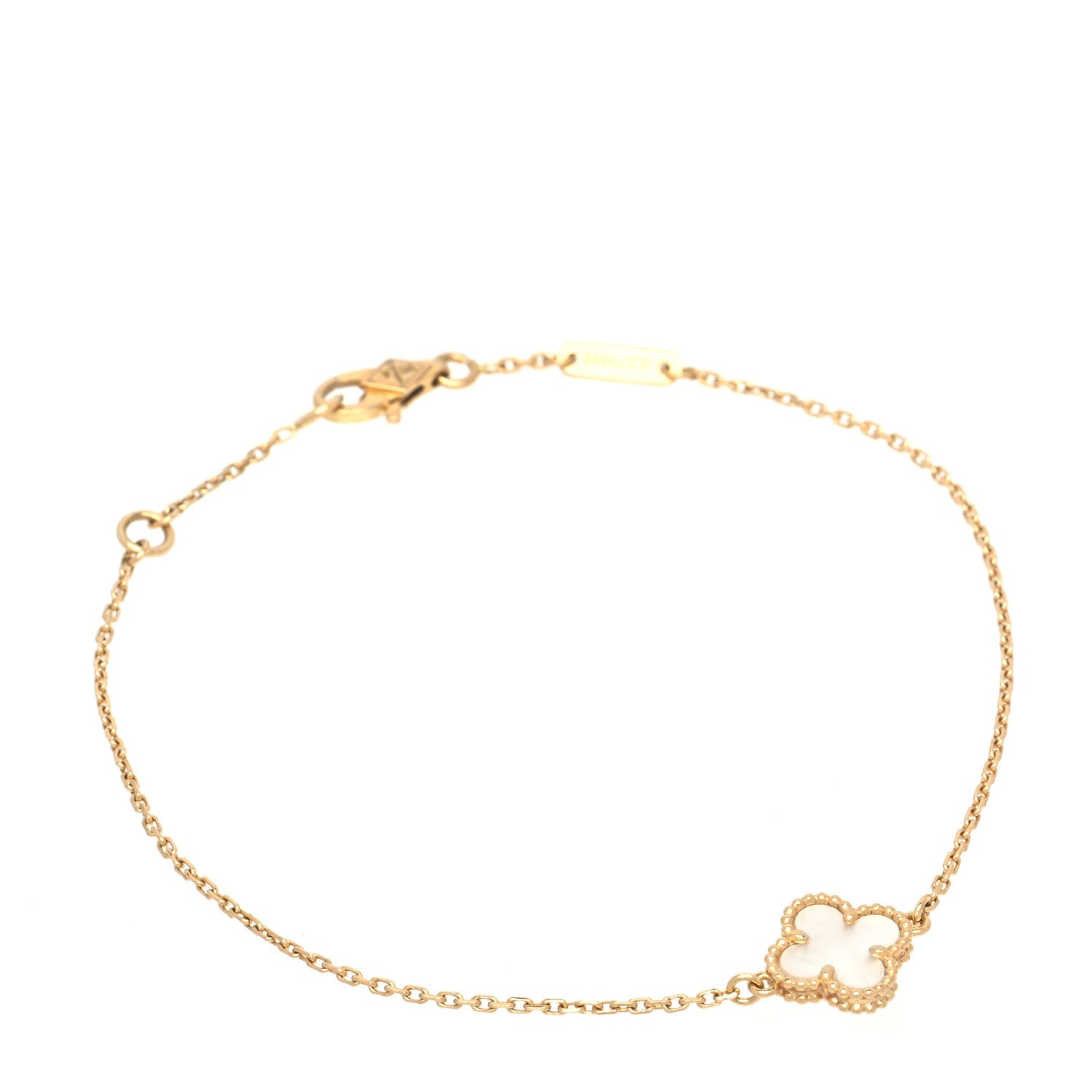 Van Cleef & Arpels 18K Yellow Gold Mother of Pearl Sweet Alhambra Bracelet 1 of 5