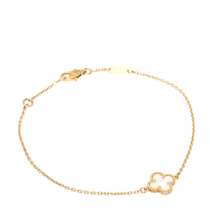 Van Cleef & Arpels 18K Yellow Gold Mother of Pearl Sweet Alhambra Bracelet 1 of 5