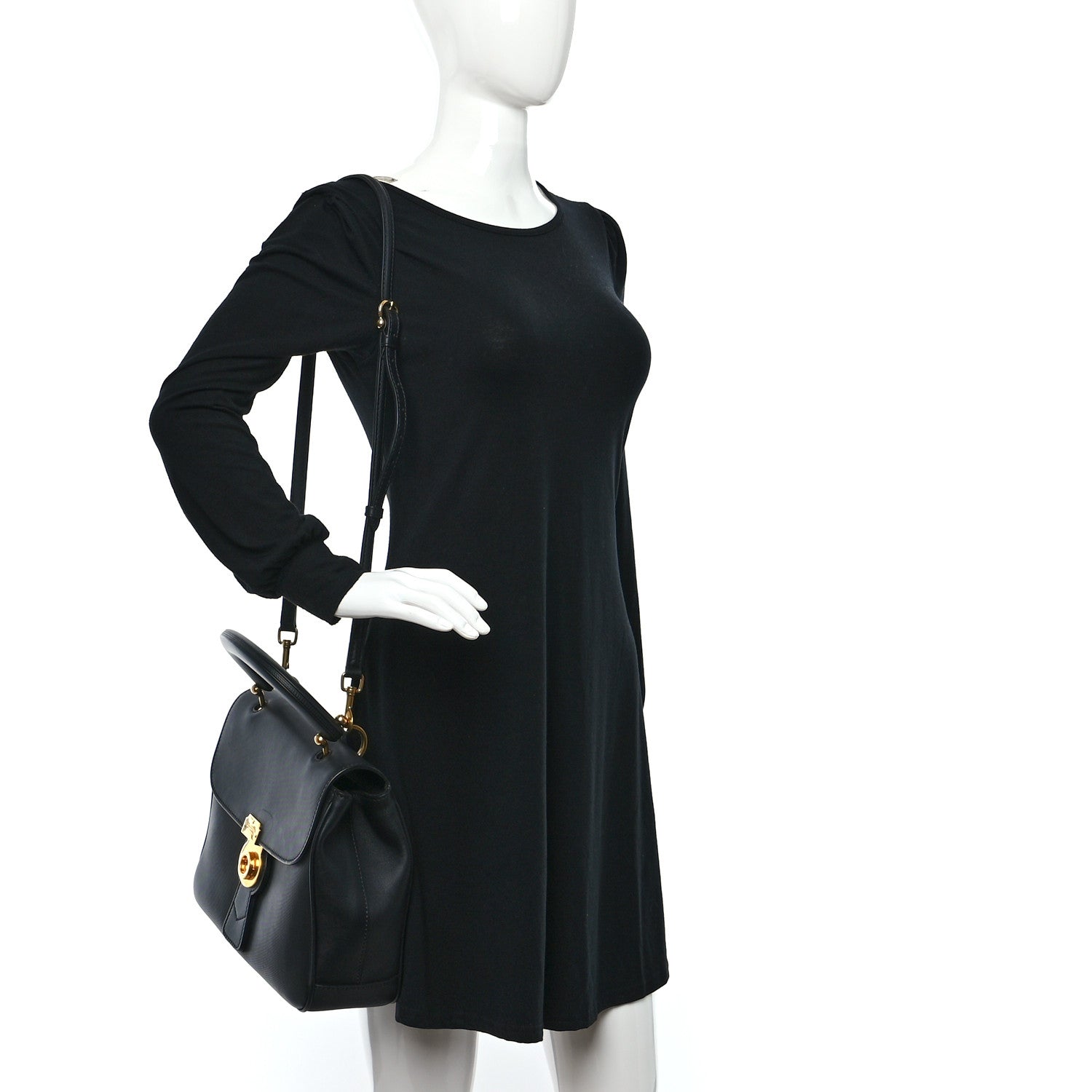 Burberry Trench Calfskin Medium DK88 Top Handle Bag Black 2 of 8