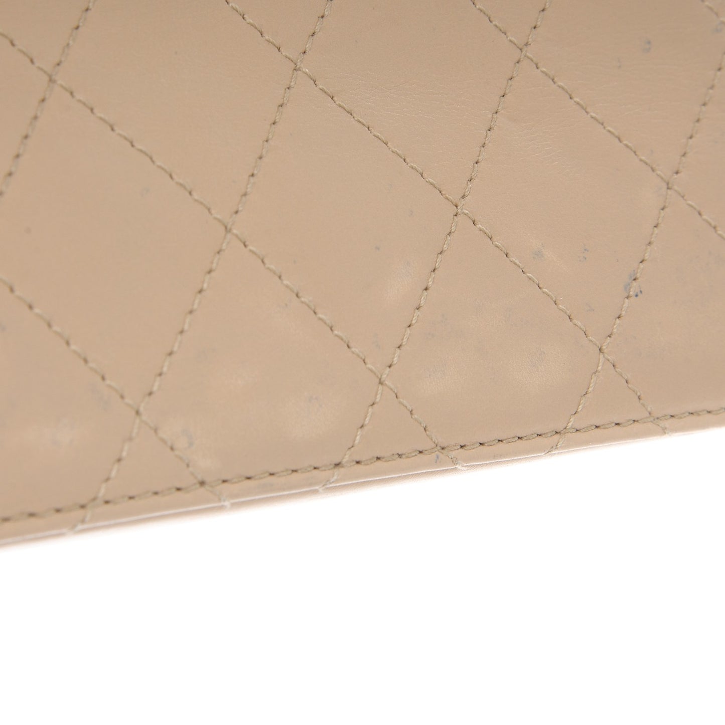 Calfskin Quilted Mademoiselle Tote Beige