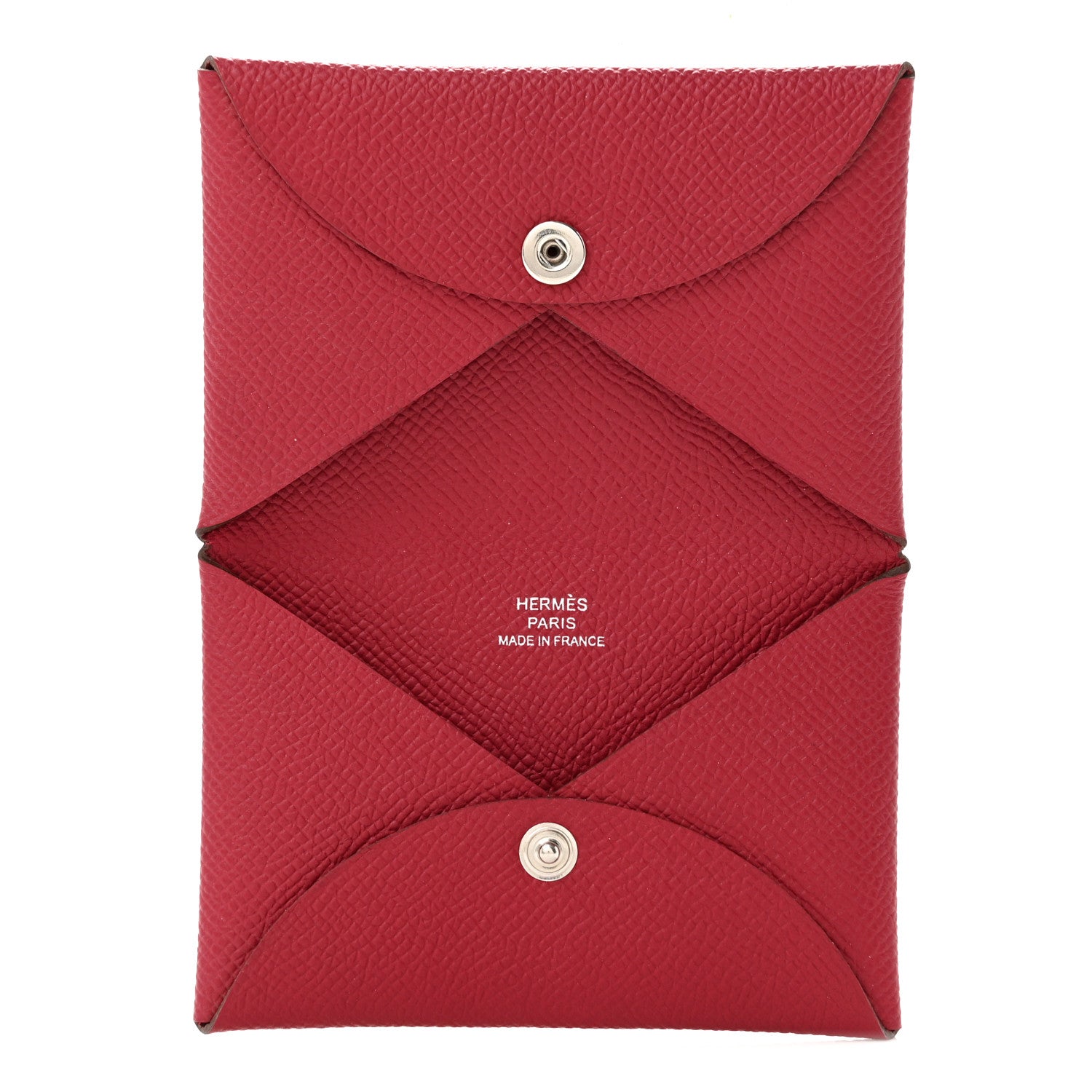 Hermes Epsom Calvi Card Case Rubis 5 of 8