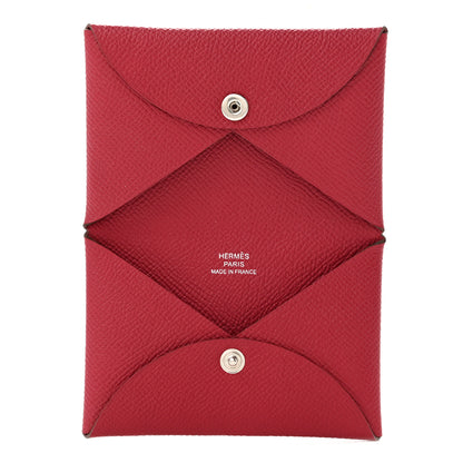 Hermes Epsom Calvi Card Case Rubis 5 of 8