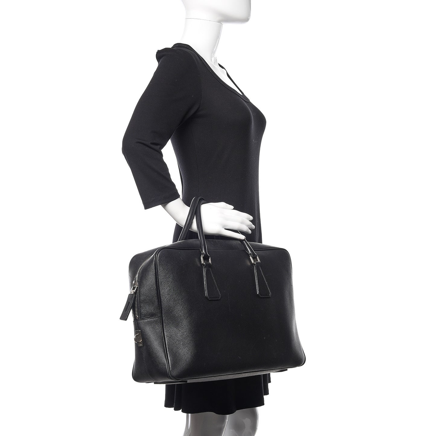 Saffiano Travel Briefcase Black
