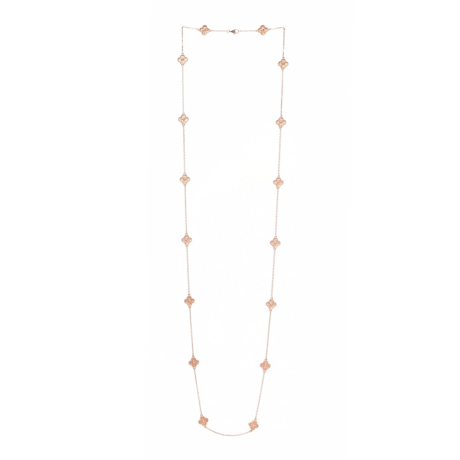Van Cleef & Arpels 18K Rose Gold 16 Motifs Sweet Alhambra Necklace 3 of 7