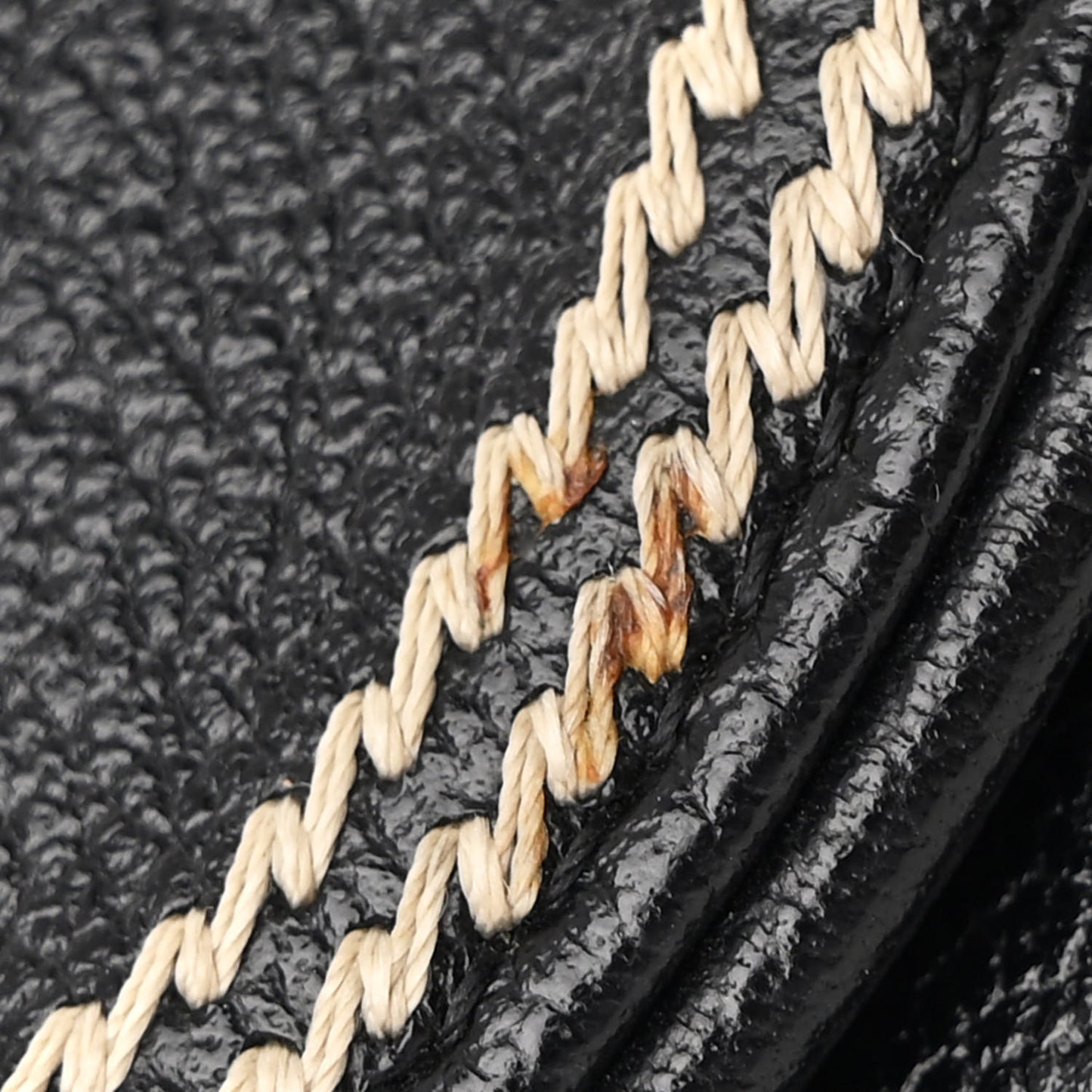 Shiny Goatskin Saddle Bag Black