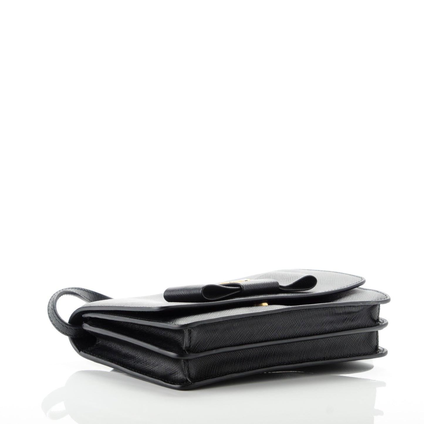 Saffiano Bow Flap Wallet Nero Black