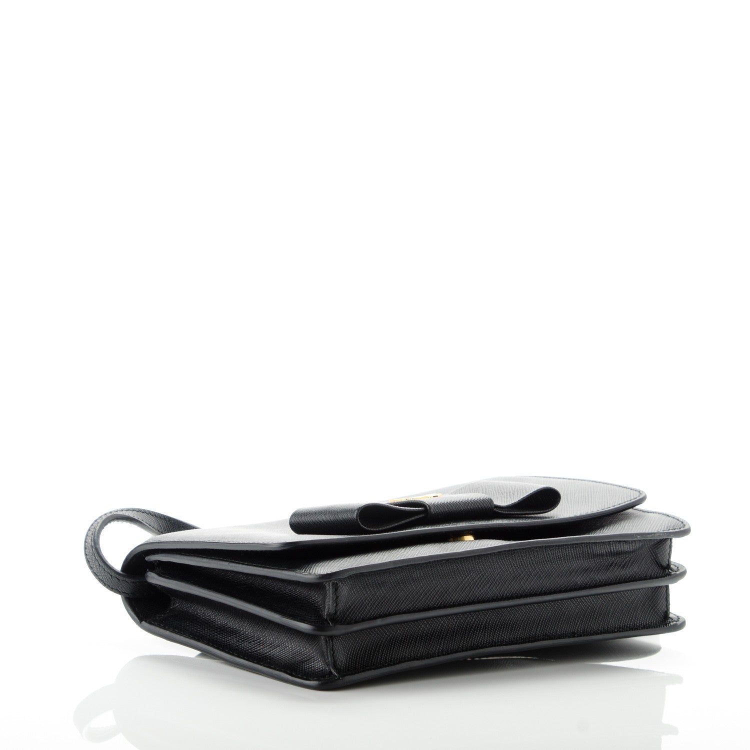 Prada Saffiano Bow Flap Wallet Nero Black 4 of 7