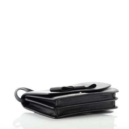 Prada Saffiano Bow Flap Wallet Nero Black 4 of 7