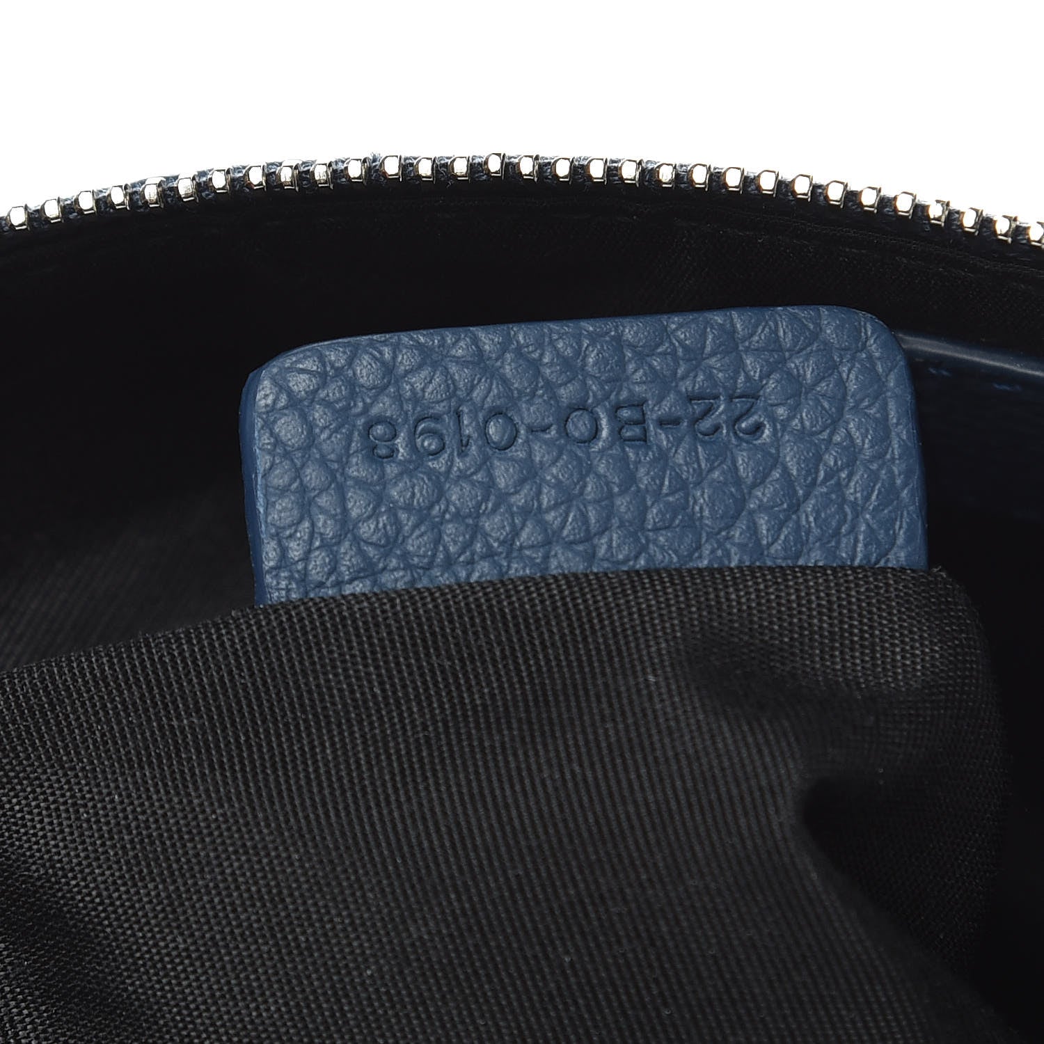 Christian Dior Grained Calfskin Homme Zip Pouch Navy Blue 7 of 10