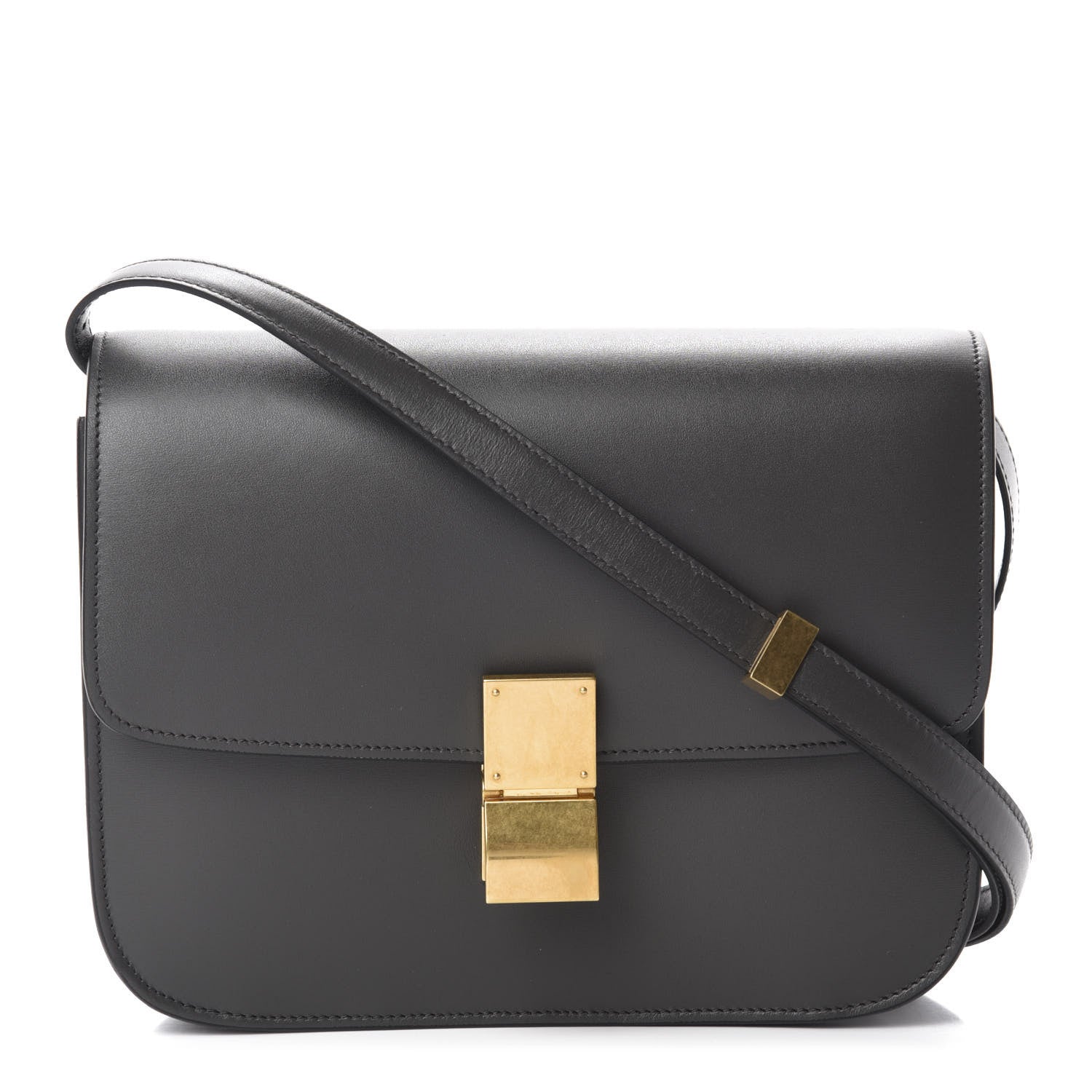 Celine Box Calfskin Medium Classic Box Flap Bag Anthracite 1 of 10
