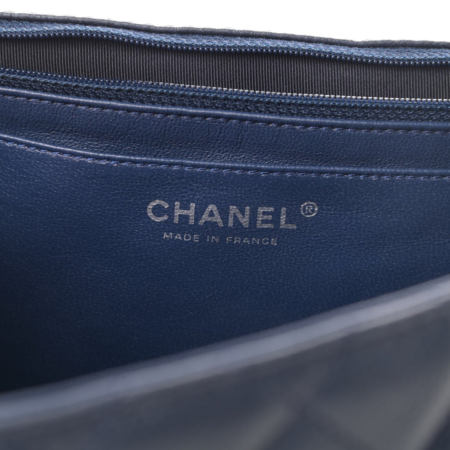 Washed Caviar Quilted Maxi Single Flap Dark Navy Blue