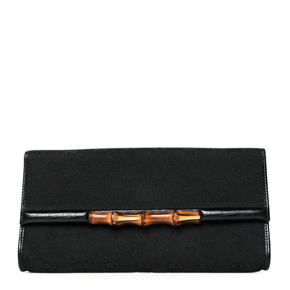 Gucci Monogram Bamboo Bar Clutch Black 1 of 9