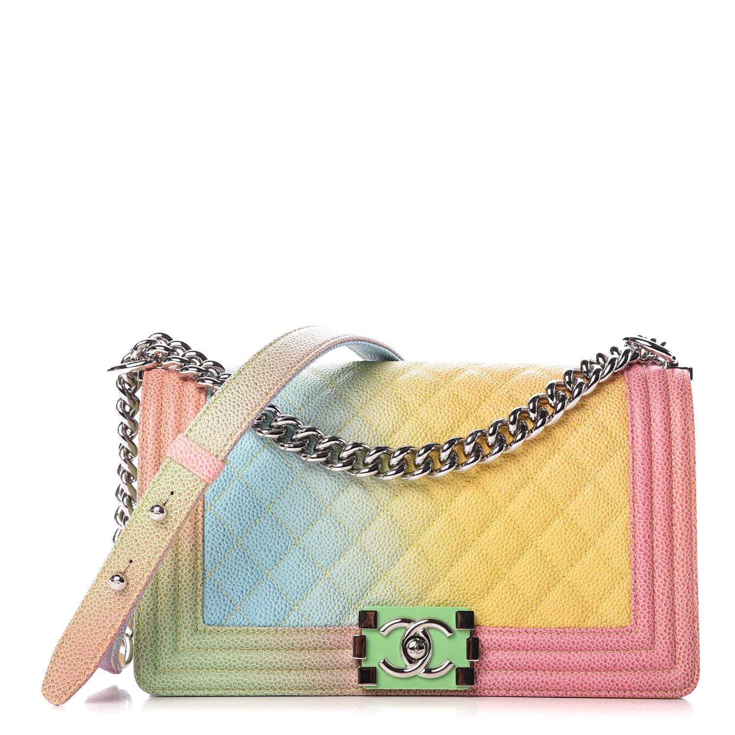 Chanel Caviar Quilted Medium Cuba Rainbow Boy Flap Multicolor 1 of 13