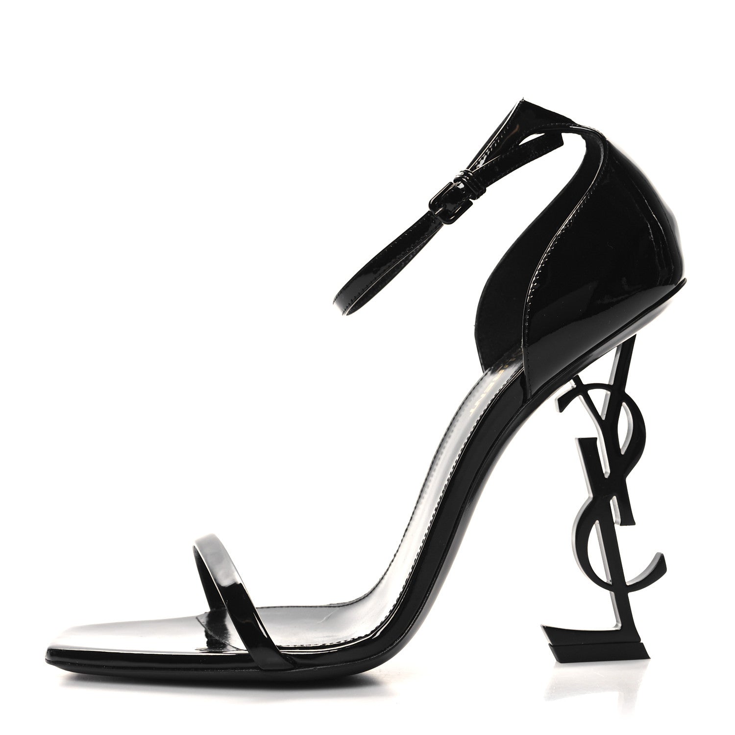 Saint Laurent Patent Calfskin Opyum 110 Sandals 39 Black 1 of 9