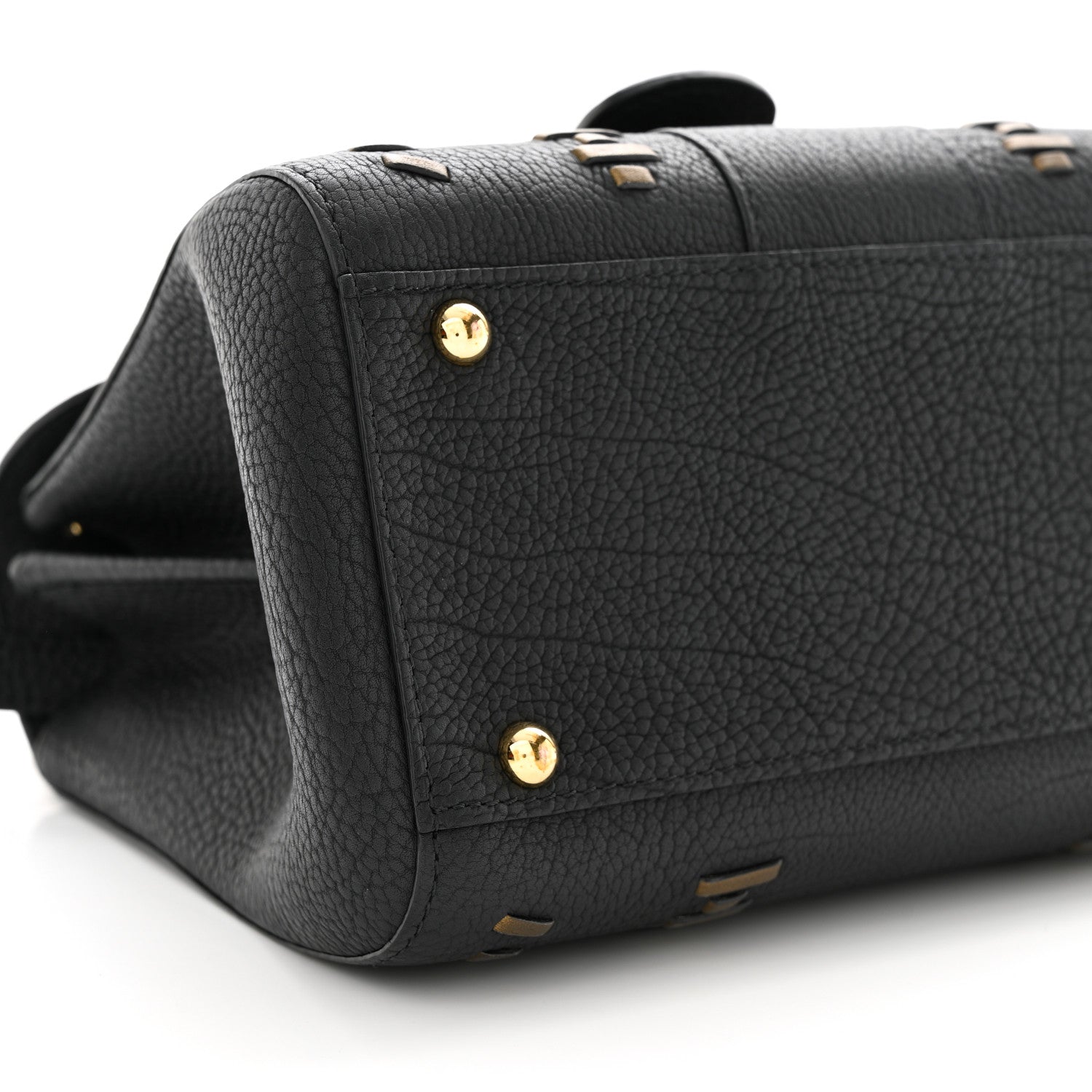 Delvaux Crispy Calfskin Tribal Stitch Mini Brillant Satchel Black Bronze 9 of 11
