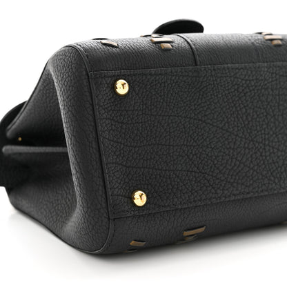 Delvaux Crispy Calfskin Tribal Stitch Mini Brillant Satchel Black Bronze 9 of 11