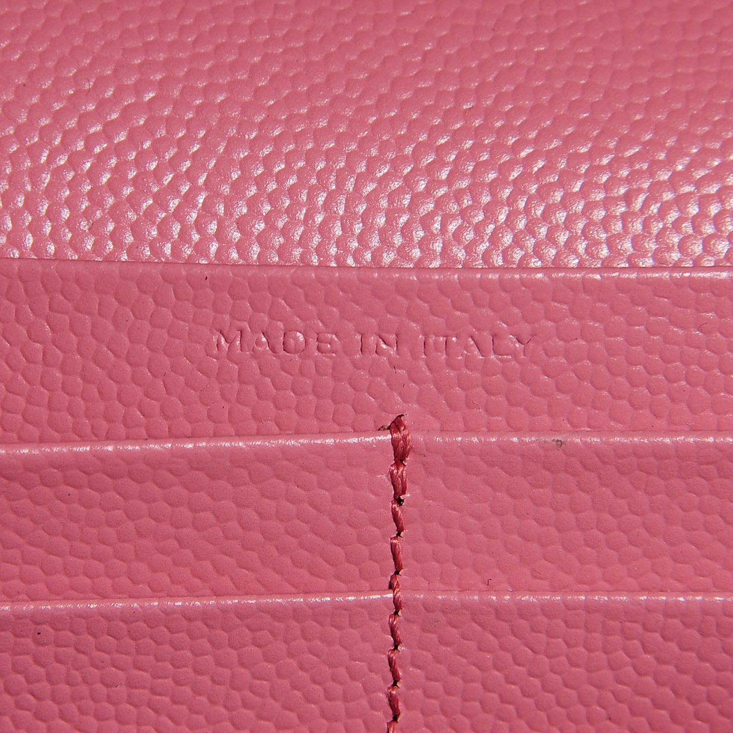 Grain de Poudre Matelasse Chevron Medium Monogram Chain Wallet Pink