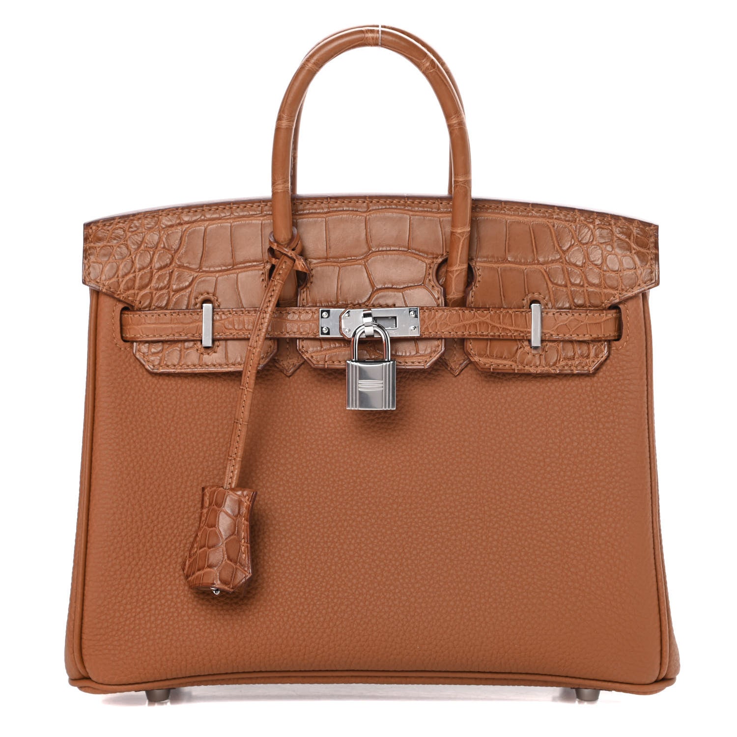 Hermes Togo Matte Alligator Birkin Touch 25 Gold 1 of 11