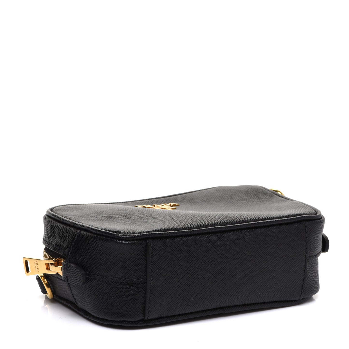 Saffiano Lux Small Camera Crossbody Bag Black