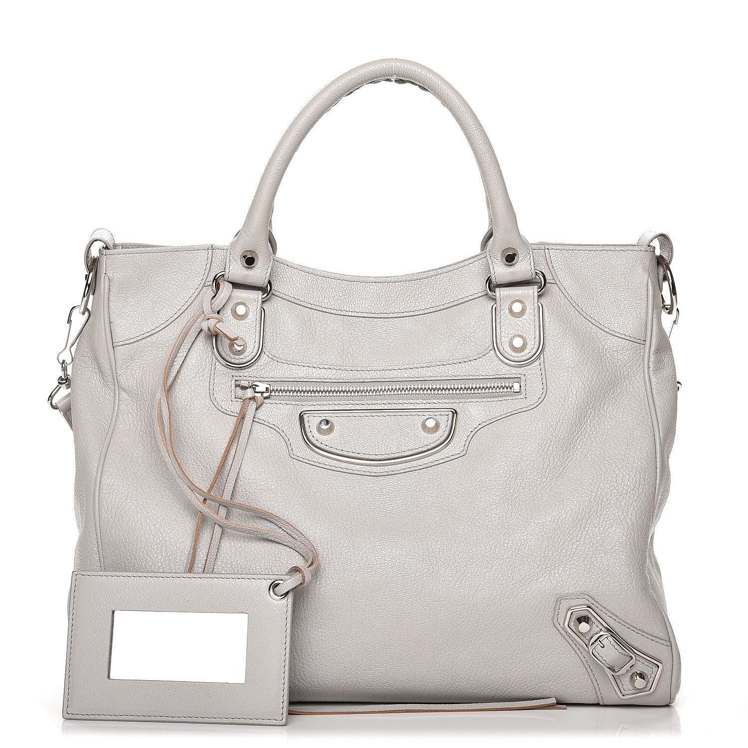 Balenciaga Chevre Silver Metallic Edge Hardware Velo Gris Perle 1 of 9