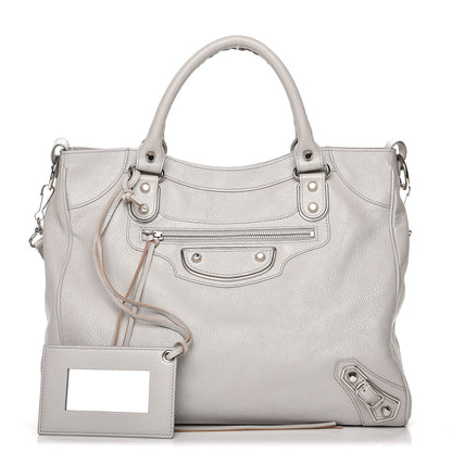 Balenciaga Chevre Silver Metallic Edge Hardware Velo Gris Perle 1 of 9