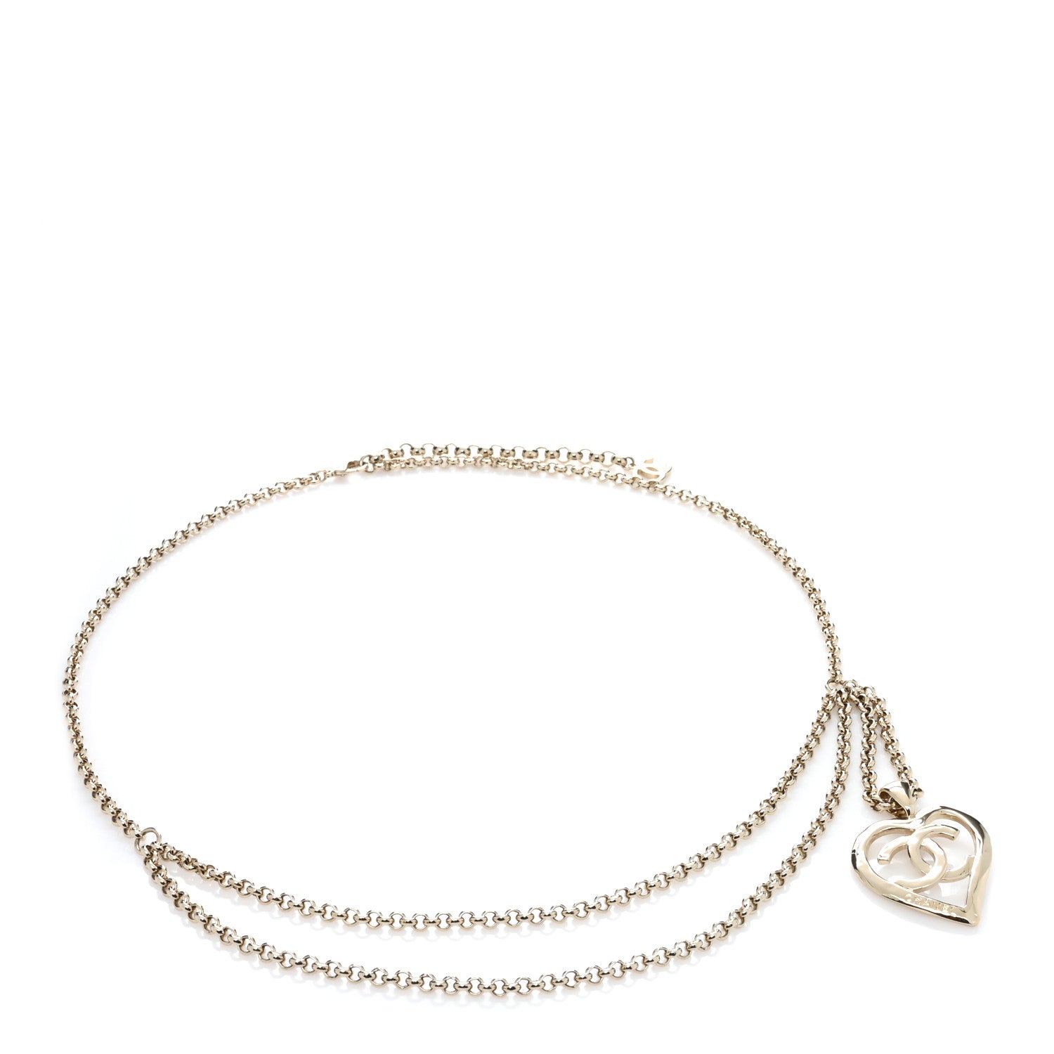 Chanel Metal Chain CC Heart Coco In Love Belt 85 34 Gold 1 of 4