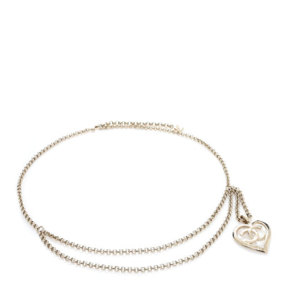 Chanel Metal Chain CC Heart Coco In Love Belt 85 34 Gold 1 of 4