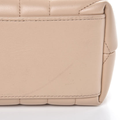Saint Laurent Calfskin Y Quilted Monogram Small Loulou Chain Satchel Nude Powder 9 of 9