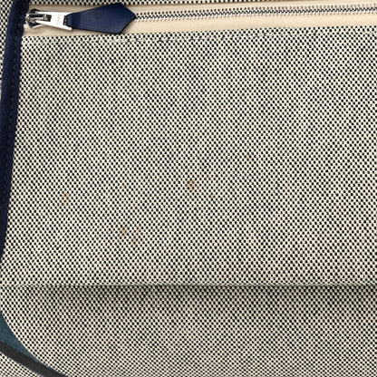 Hermes Vache Hunter Toile H Brides de Gala Herbag Zip Retourne 31 PM Bleu De France Ecru Black 14 of 16