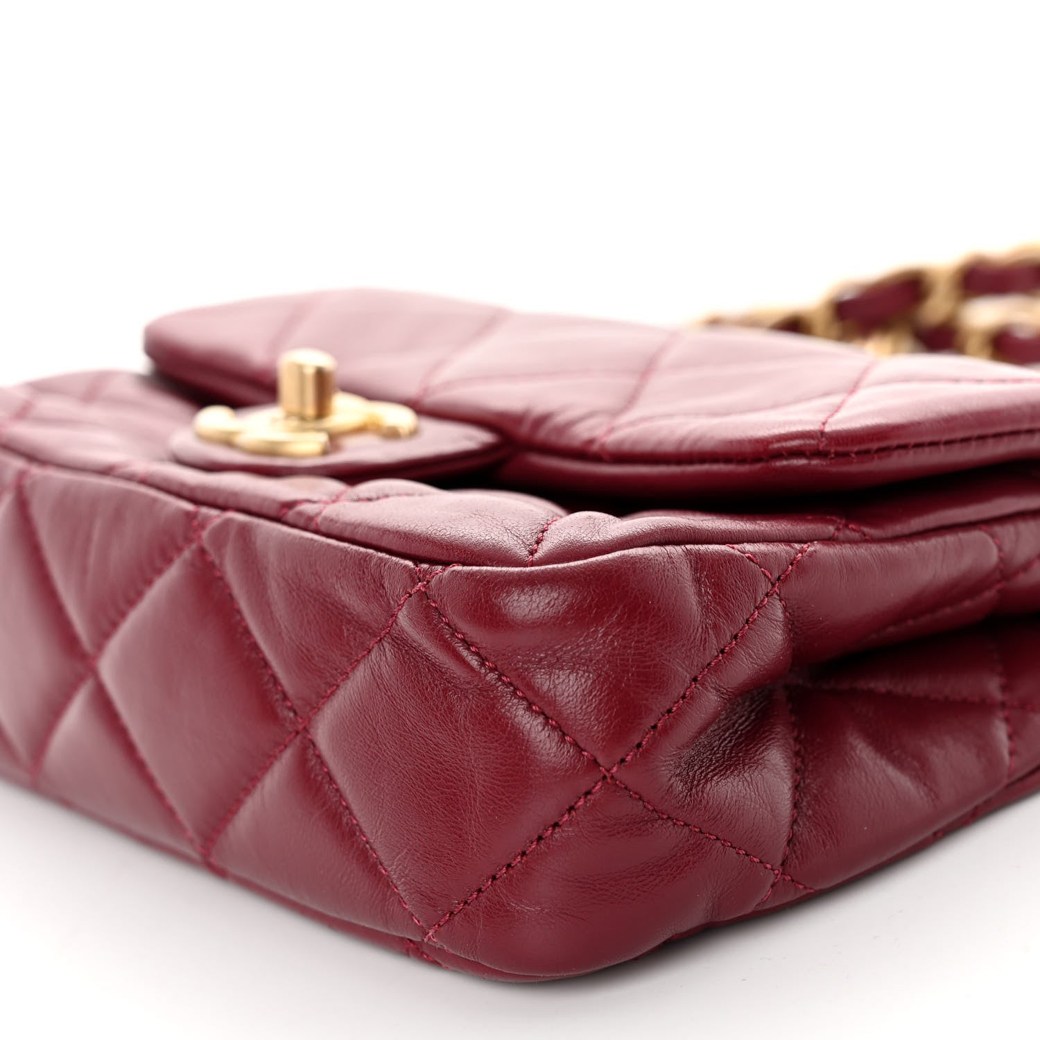 Chanel Lambskin Quilted Small Fancy Jewel Flap Burgundy 10 of 11