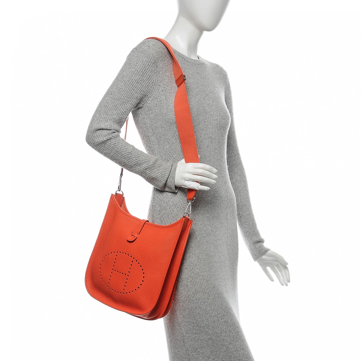 Hermes Taurillon Clemence Evelyne III PM Orange Poppy 2 of 7