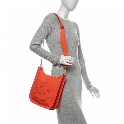 Hermes Taurillon Clemence Evelyne III PM Orange Poppy 2 of 7