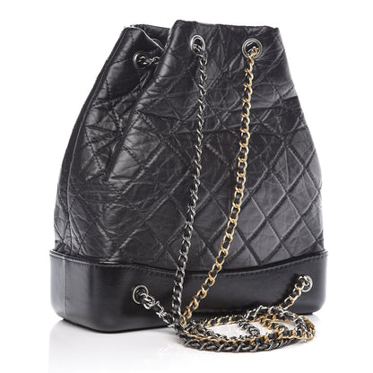 Chanel Aged Calfskin Quilted Gabrielle Backpack Black 3 of 11