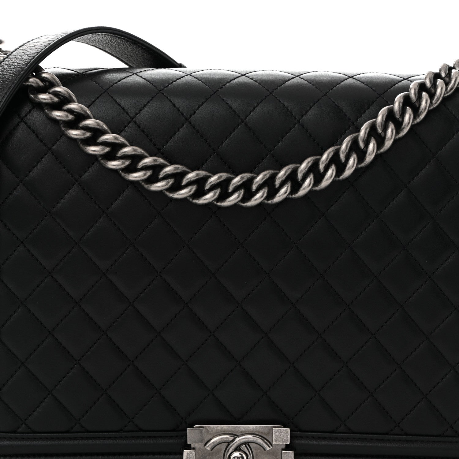 Chanel Lambskin Quilted Large Boy Flap Black 8 of 10