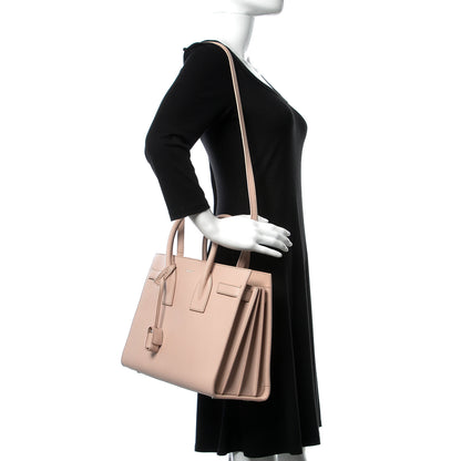 Saint Laurent Grained Calfskin Small Sac De Jour Rose 2 of 10