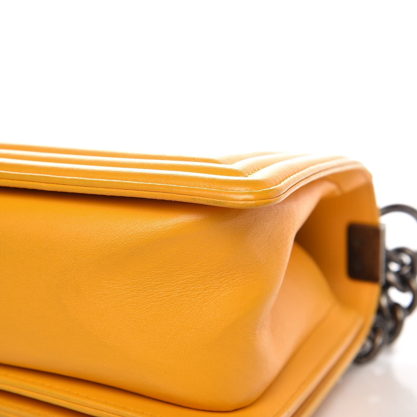 Calfskin Quilted Medium Boy Flap Yellow