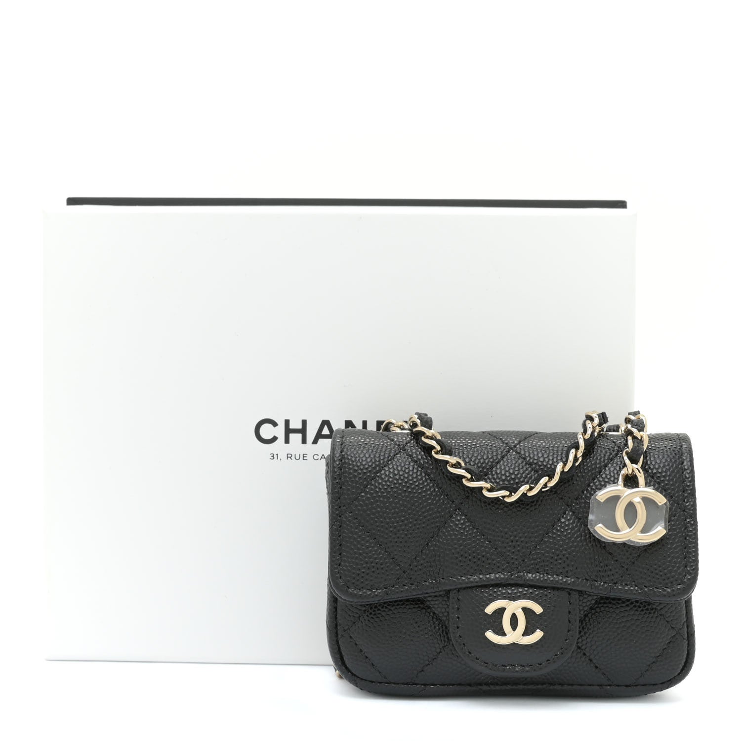 Chanel Caviar Quilted Mini Chain Belt Bag Black 10 of 10