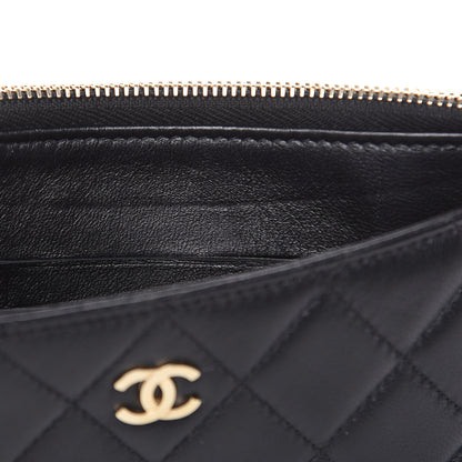 Chanel Lambskin Quilted Classic Zip Pouch Black 8 of 11