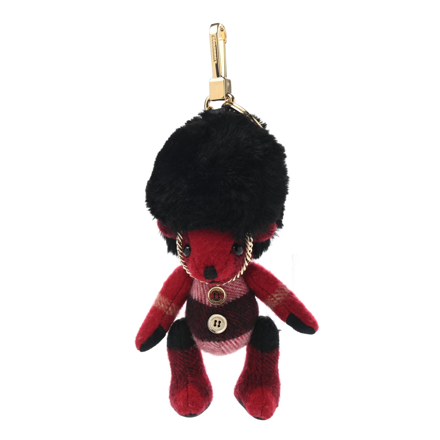 Burberry Cashmere Check Busby Thomas Bear Keychain Charm Parade Red 1 of 4