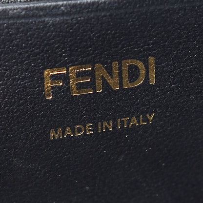 Fendi Shearling Vitello Dolce Macro FF 1974 Mini Baguette Tobacco Black 6 of 9